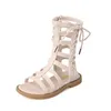 Boots Little Girls Summer England Rome Long Sandals For Kids White Dress Shoes 2024 1 2 3 4 5 6 7 8 Years Old