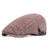 Högkvalitativ nyhetsbo Gatsby Hat Cabbie Driver Newsboy Ivy Cap 100 Cotton Plaid män kvinnor unga konstnärliga berets248r6114883