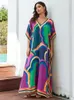 Vestidos de caftan sunforyou para mulheres impressão de plus size vermelha vermelha