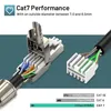 Zoerax CAT8 CAT7 CAT6A RJ45 CONECTOR TOOLLESS TOLLESS SHILLED Ethernet Plug para um cabo Ethernet SFTP em massa sólido 240430