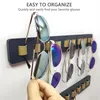 Bolsas de jóias Organizador de óculos de sol 2pcs armazenamento de madeira para óculos montados na parede Eyewer Eyewear Exibir rack preto