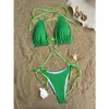 Swimwear de mujeres Color sólido de una pieza Mujeres 2024 Cross Strap Hollow Out Bikini Sexy Halter Monikini Monikini Summer Bodysuit
