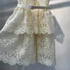 24 lente/zomer Nieuwe temperament beroemdheden Kleine geurige wind zelfporter/AIT 3D Lace Doll nek kanten taille riem afslankjurk jurk