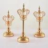 Candle Holders Golden Crystal Crown High Stand Tealight Holder Wedding Party Banquet Home Decoration Luxury European Style