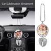 Party Sublimation Blank Keychain Engel Wings Wärmeübertragung Runde Anhänger zum Weihnachts -Valentinstag Geburtstagsgeschenk