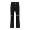 Avrupa ve Amerikan High Street Erkekleri Yıkanmış Kot Retro Kişiselleştirilmiş Düz Bacak Patchwork Düz Pantolon Trend Denim 240426