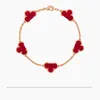 bracciale designer bracciale ad alta edizione a quattro fogli di trifoglio braccialetto multi-fiore bracciale 18k rosa fritillaria agata rossa agata fortunato luminoso di lusso di lusso di lusso