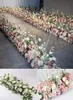 Dekoracyjne kwiaty wieńce 50100 cm DIY Wedding Flower Mursement Supplies Silk Piones Rose Artificial Row Decor Iron Arc2883074