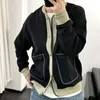 Chandails masculins tricot pull manteau blanc masculin avec poches cardigan vêtements noire veste hiver 2024 sheap chauffée en laine surtfine décontractée x a