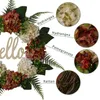 Fleurs décoratives Hortensia Wreath 60 cm Ornement Spring pour le festival de cheminée en toile de fond le festival