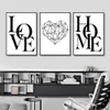 3 pezzi Love Home Diamond Heart Letter Canvas Stampe Nordic Modern Living Wall Art Black White Decorative Dipinti Decor 240425