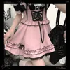 Röcke Sommer Lolita ärmelloses Gurt Mini Kleid Kawaii Vintage Bandage Punk A-Line Y2K Kleider Harajuku Korean Chic Clothing