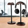 Dekorativa plattor Trådlös hörlurlagringsstativ Metallhållare Solid Wood Headphone Display