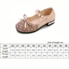 Zomermeisjes Schoenen Bead Mary Janes Flats Fling Princess Glitter Shoes Baby Shoes Shoes Kids Sandalen Kinderen trouwschoenen goud 240416