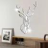 3D Mirror Wall Stickers Nordic Style Acrylic Deer Head Sticker Decal avtagbar väggmålning för DIY Hemma vardagsrum Dekor 240429