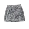 Gonne stvy sliver paillettes alta vita mini per donne 2024 primavera estate sexy ladies sexy