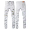 Pantalon pour femmes jeans de marque roca violet Roca Fashion Top Quality Street White Patch Hole Réparation de pantalons en jean serré bas