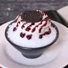 スムージーブラックボウルケーキモデルの装飾花シミュレーションアイスクリームフードプロップ装飾パウダーホームデコレーション