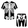 Men's Tracksuits Men Gothic Punk Style Horror Scary Skeleton Skull 3d Print Cosplay Costume Halloween Shorts T Shirt Suit Sets Swim Male