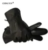 2018 New Winter Man Deer Skin Leather Gloves Male Warm Soft Men039s Glove Black3 Lines Design Men Mittens Sheep Hairlinin2658907