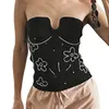 Women's Tanks Women Sexy Strapless Bandeau Crop Tops Off Shoulder Summer Ribbed Knit Cami Top Going Out Clubwear