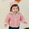 Coperoncino inverno Autunno bambine Orecchie della giacca con cappuccio con cappuccio caldo cappotti per bambini per bambini per bambini giacche per bambini 3 4 5 6 6 y