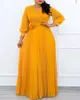 Basic Casual Kleider 5xl Plus Size Kleid 2023 Langarm Elegante Kleiderparty Hochzeitskleid mit Blumenband Zeremonie Dressl2405