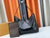 Neue Carryall dunkle Handtasche Designer Frauen weiche Schaffell -Umhängetasche Mode All Black Gurt Damen einzelner Schulterkreuzkörper M24861