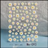 Nail Art Flower Daisy Embossed Stickers Sliders Decals White Florals Petals Flowers Back Glue Sticker Decoration 240430