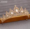 Champagne Gold Color Crystal Hingestone Crown and Tiara Wedding Bridal Hair Accessoires Head Princess Girl Birthday Crown5900432