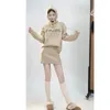 Robes de travail xgoth spring femmes jupe ensemble coréen western style tricot à capuche plie à capuche A-Line Mini jupes sportives
