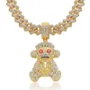 Scesante di ciondoli scimmia hip hop con diamante creativa creativa di lusso da uomo collana hip hop 925 Diamond Cuban Chain