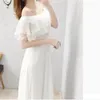 Partykleider 4 Möglichkeiten zum Tragen von Chiffon-Kleid Frauen 2024 Sommer Offschuldner lang eleganter Taille Slimming Sexy Abendkleid