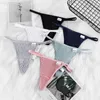 Frauenhöfen Baumwolle einfache gestreifte Tanga Dessous weibliche Unterwäsche Sports G-Strings T-Back Atmable Underpants