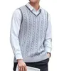 Men's Vests Men Spring Sweaters Autumn Sleeveless Cotton Knitted Waistcoat Stretch V-Neck Pull Jumpers Tanks