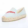 Lässige Schuhe Dzym Sommer Stickbrief Frauen Fishemen Flachs Canvas Espadrilles cool