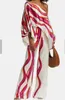 Tweedelige broek voor dames chique print lantaarn mouw 2 set satijnen bovenste pijpen pant pak uit schouder lang kantoor dame outfit