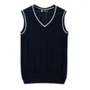 Men's Vests Men Spring Sweaters Autumn Sleeveless Cotton Knitted Waistcoat Stretch V-Neck Pull Jumpers Tanks