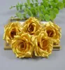 100st 10 cm blå konstgjorda blommor Silk Rose Heads Diy Decor Vine Flower Wall Wedding Party Decoration Gold Artificial Flowers FO4389942