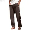 Herenbroek Casual losse comfortbroek Katoenlinnen Knoppen Yoga Meditatie Dagelijkse training Ropa Hombre