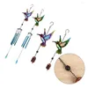 Decorative Figurines Wind Chime Hummingbirds Dragonflies Metal Glass Painted Crafts Hanging Pendants Bell Aluminum Pipe Home Courtyard