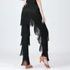 Stage Wear Womens Tassel Latin Dance Pants gelaagde Fringe Tango Cha-Cha Samba Trousers Performance Practice Practice Dancewear