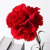 Flores decorativas claveles artificiales ramo de seda roja arreglo de la mesa de la casa de la casa de la casa de la casa para mamá regalo del día de la madre