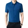 Seamless Basic Summer Versatile Printed Light Business Men's Short Sleeved Shirt