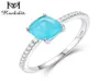 Kuololit Paraiba Tourmaline Gemstone Rings for Women Girls Solid 925 Sterling Silver Emerald Tanzanite Wedding Band Fine Jewelry L9486582