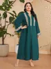 Vêtements ethniques mode arabe musulman Abaya femme à manches longues Kaftan Maxi Robe Robe Turkish Islamic 2024 Vestidos de style