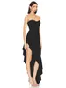 Casual jurken Modphy Bandage Dress Black Women's Off the Shoulder Asymmetry Evening Party Elegant Sexy Strapless Birthday Club Outfit