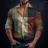 Camisas casuales para hombres Bloquea Band Band Boutsiness Button Down Fitness Manga larga Hombres Muscle Office T Dress Up Holiday Fashion