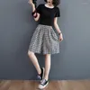 Women's Shorts 2024 Summer Fashion Pockets Thin Loose Short Pants Female Cotton Linen Plaid Ladies Casual Wide-leg X83