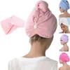 Zwemhanddoek snel snel drogende haarmuts absorberende handdoekdet tulband wrap zachte douche hoed hoofdbonnetten voor vrouwen